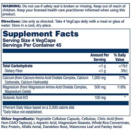Calcium & Magnesium - Full Range Amino Acid Chelates in a Special Herb Base (180 Capsules) 1 Calcium & Magnesium - Full Range Amino Acid Chelates in a Special Herb Base (180 Capsules)