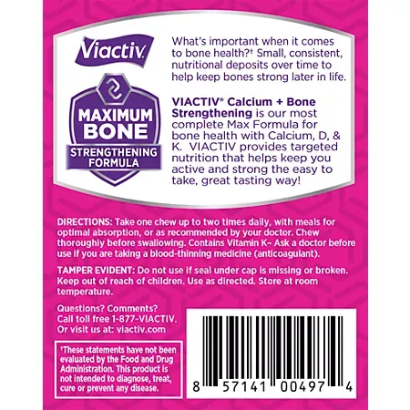 Calcium+ Soft Chews - Max Formula for Bone Strength - 650 MG - Milk Chocolate (60 Soft Chews) 4 Calcium+ Soft Chews - Max Formula for Bone Strength - 650 MG - Milk Chocolate (60 Soft Chews)