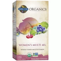 Garden of Life Organics Women’s Multi 40+ – Whole Food Multivitamin (120 Vegan Tablets)