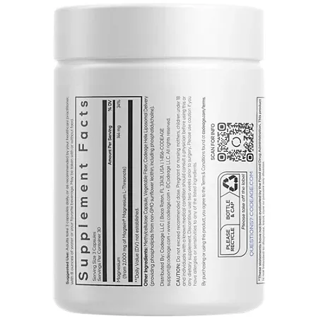 Liposomal Magnesium L-Threonate with Magtein - Brain & Cognitive Support (90 Capsules) 4 Liposomal Magnesium L-Threonate with Magtein - Brain & Cognitive Support (90 Capsules)