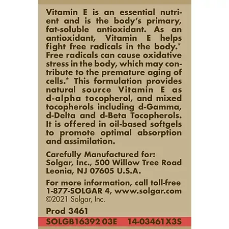 Natural Vitamin E - 100 IU (100 Softgels) 3 Natural Vitamin E - 100 IU (100 Softgels)