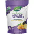 Organic Sambucus Elderberry Zinc Lozenges with Vitamin C - Honey Lemon (24 Lozenges)