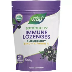 Organic Sambucus Zinc Lozenges - Original Elderberry (24 Lozenges)