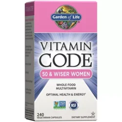 Vitamin Code 50 & Wiser Women – Raw Whole Food Multivitamin (240 Vegetarian Capsules)