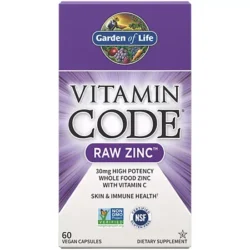 Vitamin Code Raw Whole Food Zinc (60 Vegan Capsules)