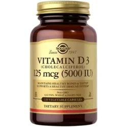 Vitamin D3 - Maintains Healthy Bones & Teeth, Supports a Healthy Immune System - 5,000 IU (120 Vegetable Capsules)