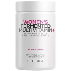 Women's Fermented Multivitamin with 25+ Daily Vitamins, Vegan & Organic Whole Foods (120 Capsules)