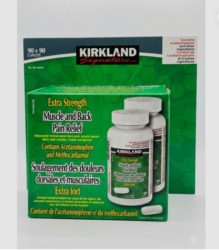 KIRKLAND Extra Strength MUSCLE + BACK Pain Relief 2X90 CAPLETS EXP 2028 OCT